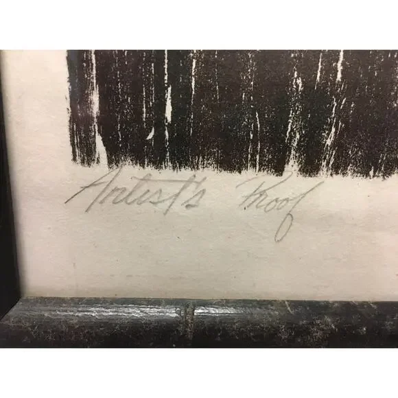 Signed Print Two Faces by Rosmarin? Artist's Proof 1971 Black and White